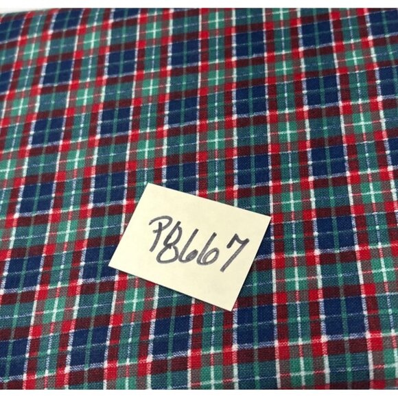 Plaid Flannel Fabric 1/2 yard x 44" Red Green Blue Tartan Sewing Material - Picture 3 of 9